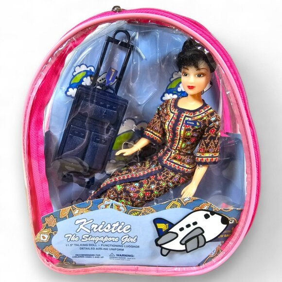Kristie the Singapore Girl Clone Fashion Doll Airline Stewardess in Zipper Bag